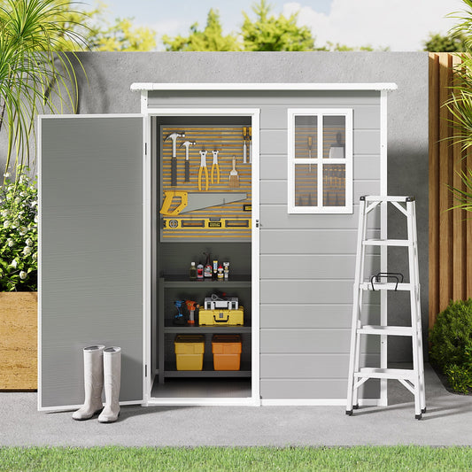 EcoSheds™ SMALL 5x3ft Gray RESIN Outdoor Storage Shed