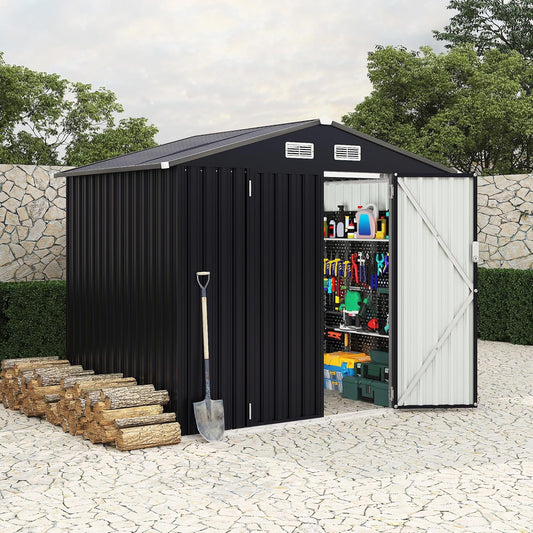 EcoSheds™ LARGE 6x8ft METAL Outdoor Storage Shed