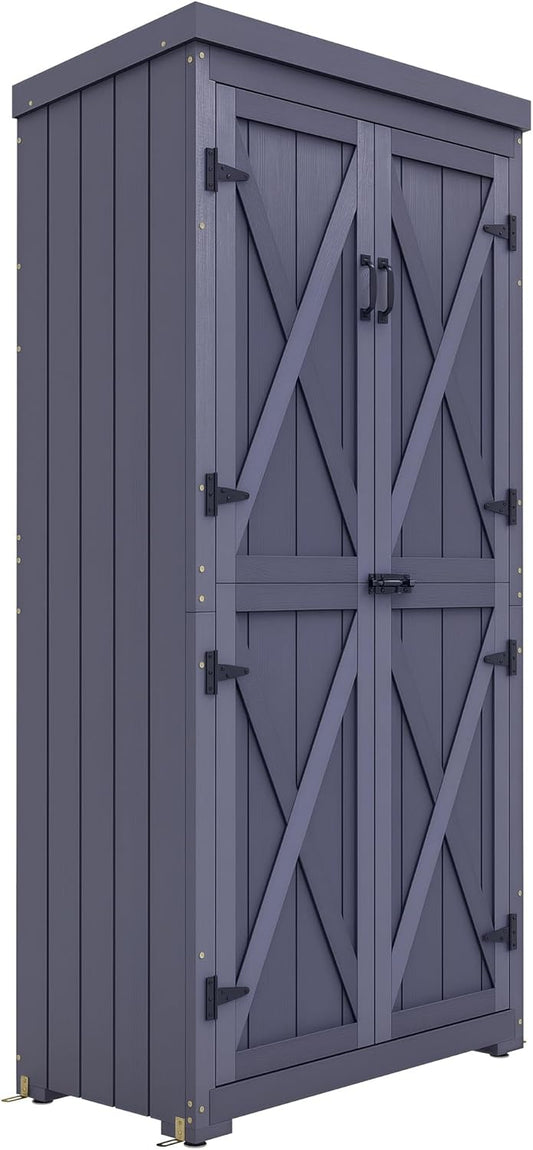 EcoSheds™ Wooden Outdoor Storage Shed 2.6x1.5ft with Metal Roof