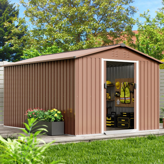 EcoSheds™ EXTRA LARGE 8x15ft METAL Sliding Door Outdoor Storage Sheds