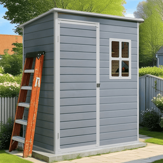 EcoSheds™ SMALL 5x3ft Dark Gray RESIN Outdoor Storage Shed