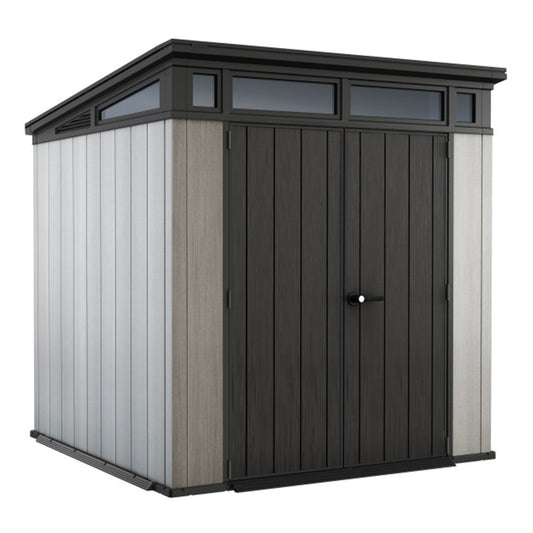 EcoSheds™ EXTRA LARGE Modern 7x7ft RESIN Outdoor Storage Shed