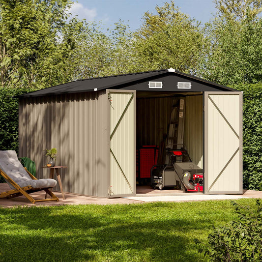 EcoSheds™ EXTRA LARGE 8x12ft METAL Outdoor Storage Sheds