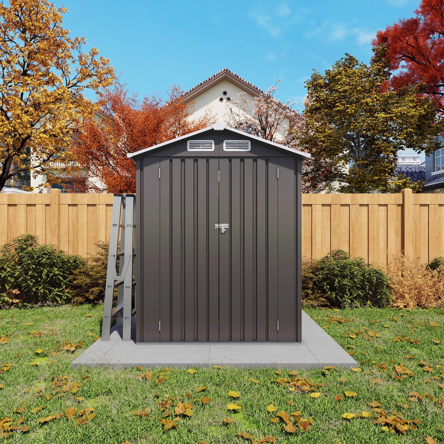 EcoSheds™ SMALL 5x3ft Black METAL Outdoor Storage Shed