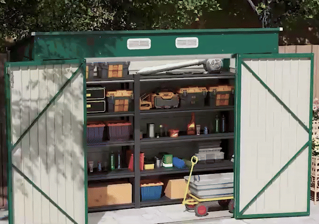 EcoSheds™ LARGE 6x8ft METAL Outdoor Storage Shed
