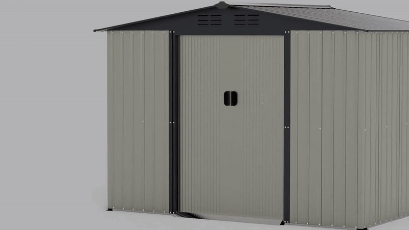 EcoSheds™ LARGE 8x6ft METAL Sliding Door Outdoor Storage Shed