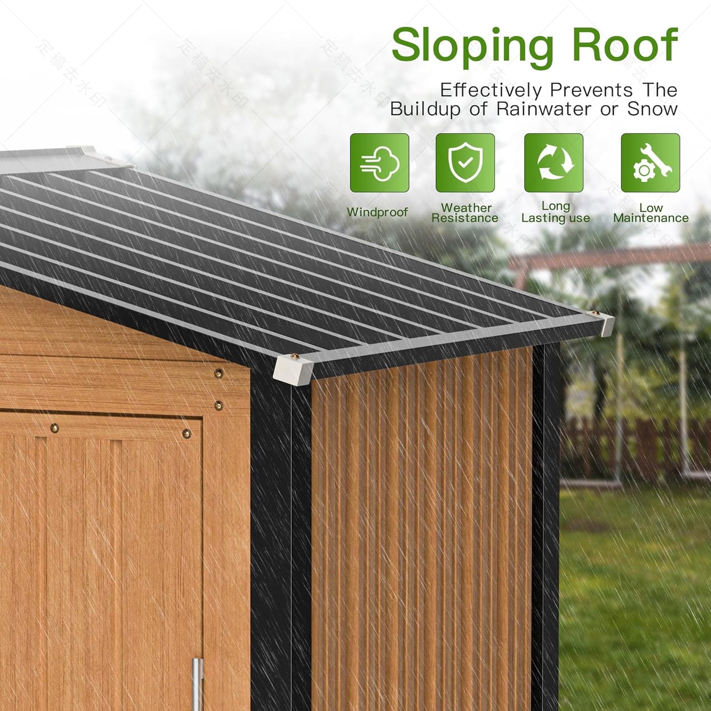 EcoSheds™ SMALL 5x3ft Brown METAL Outdoor Storage Shed