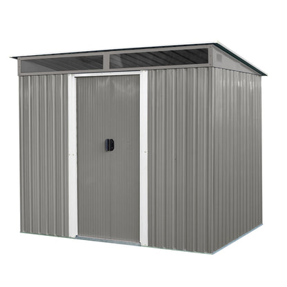 EcoSheds™ LARGE 6x8ft METAL Sliding Door Outdoor Storage Shed