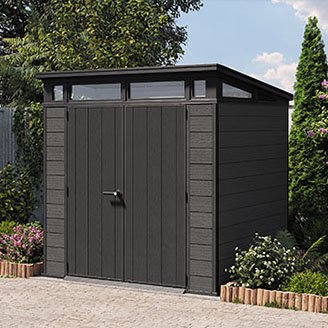 EcoSheds™ EXTRA LARGE Modern 7x7ft RESIN Outdoor Storage Shed