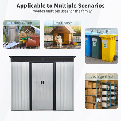 EcoSheds™ LARGE 6x8ft METAL Sliding Door Outdoor Storage Shed