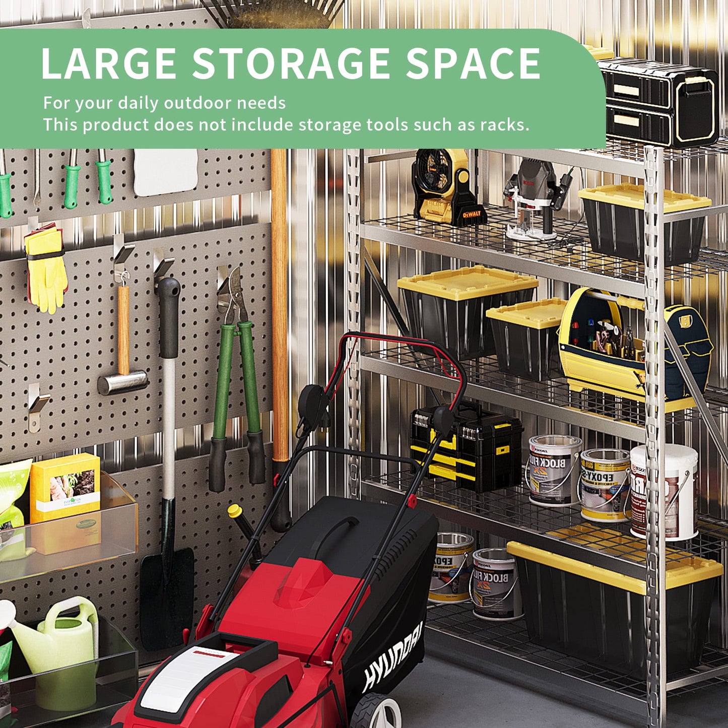 EcoSheds™ MEDIUM 6x4ft Black METAL Outdoor Storage Shed