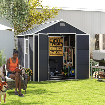 EcoSheds™ EXTRA LARGE Modern 8x8ft RESIN Outdoor Storage Shed