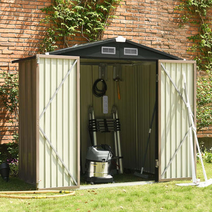 EcoSheds™ MEDIUM 6x4ft Brown METAL Outdoor Storage Shed