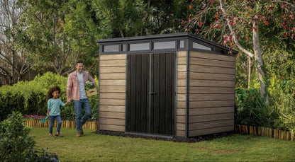 EcoSheds™ EXTRA LARGE Modern 9x7ft RESIN Outdoor Storage Shed