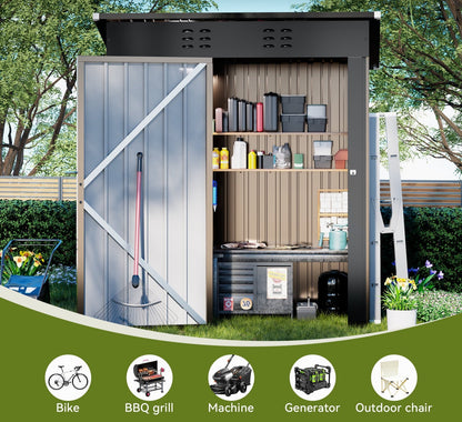 EcoSheds™ SMALL 5x3ft Light Brown METAL Outdoor Storage Shed