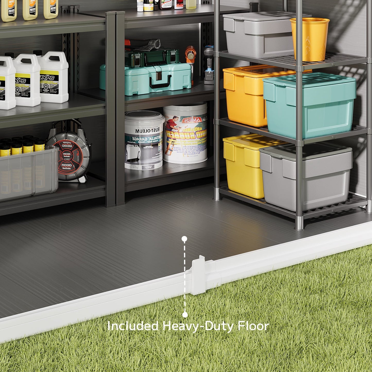 EcoSheds™ SMALL 5x3ft Gray RESIN Outdoor Storage Shed