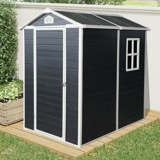 EcoSheds™ MEDIUM 4x6ft Black RESIN Outdoor Storage Shed