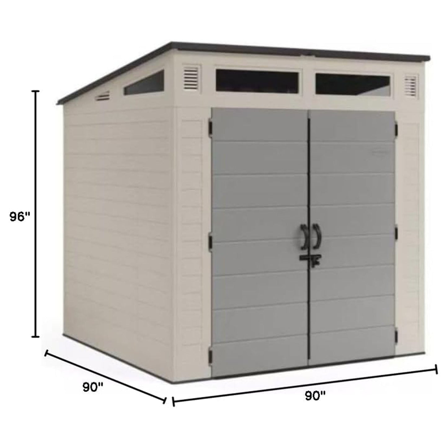 EcoSheds™ EXTRA LARGE Modern 7x7ft RESIN Outdoor Storage Shed