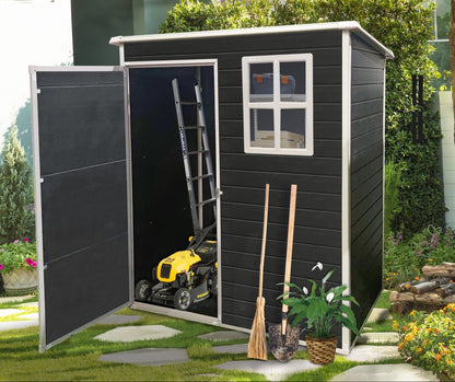 EcoSheds™ SMALL 5x3ft Black RESIN Outdoor Storage Shed
