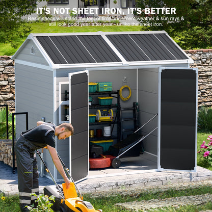 EcoSheds™ LARGE 8x6ft RESIN Outdoor Storage Shed