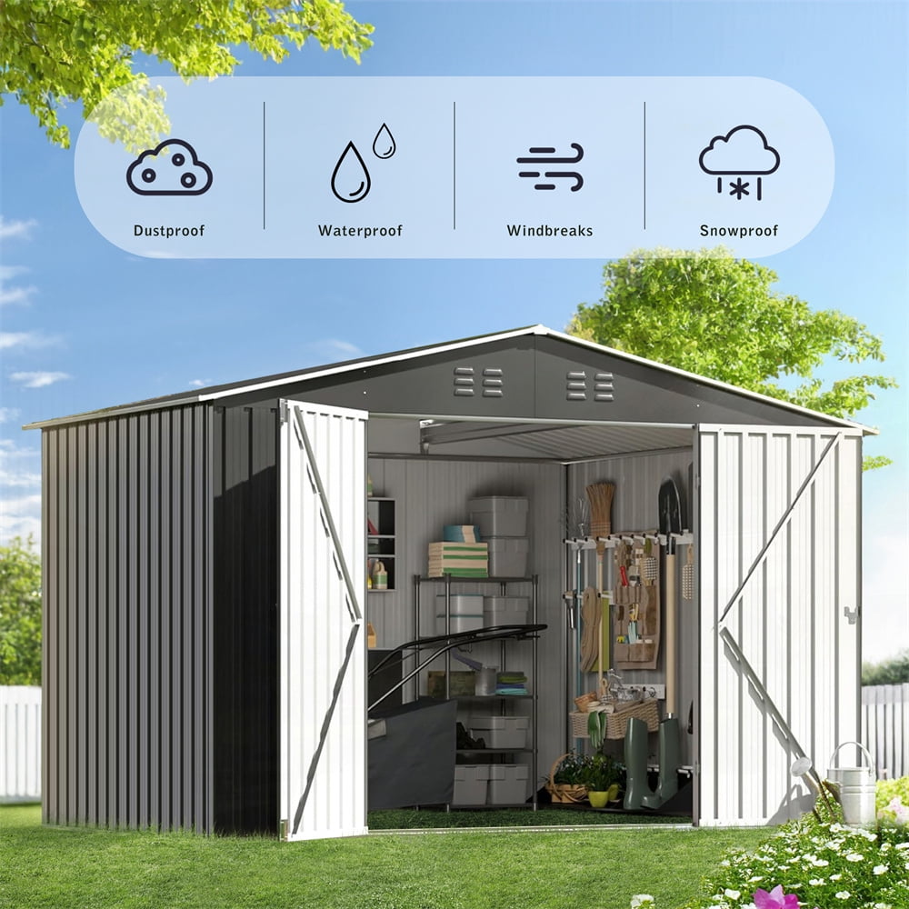 EcoSheds™ LARGE 6x8ft METAL Outdoor Storage Shed