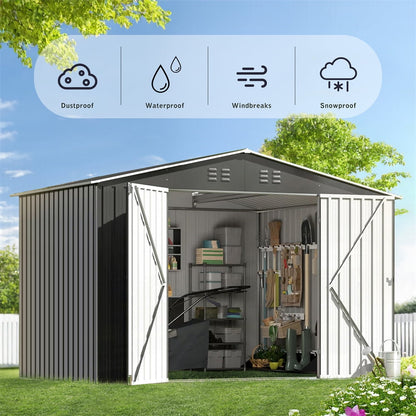 EcoSheds™ LARGE 6x8ft METAL Outdoor Storage Shed