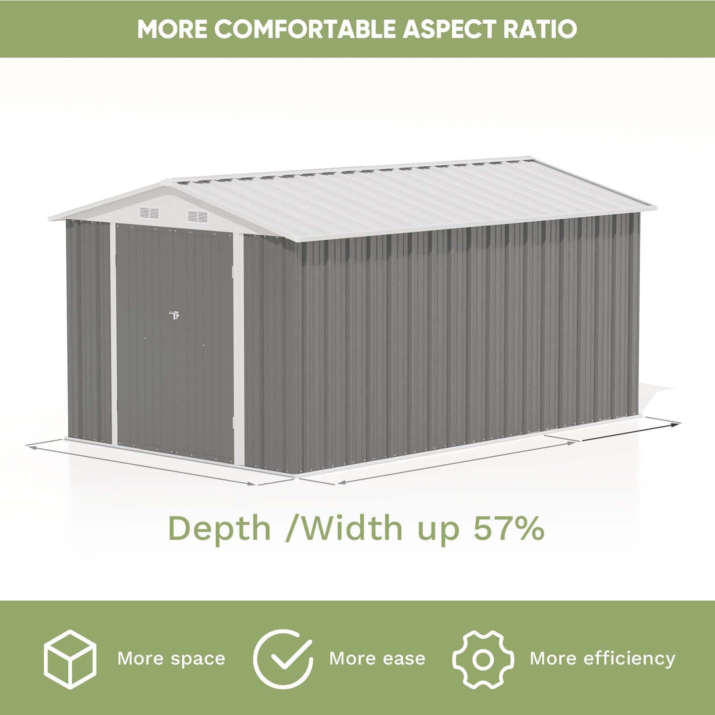 EcoSheds™ EXTRA LARGE 8x12ft METAL Outdoor Storage Sheds