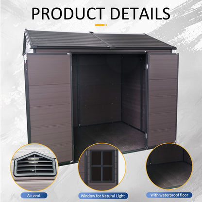 EcoSheds™ LARGE 8x6ft RESIN Outdoor Storage Shed