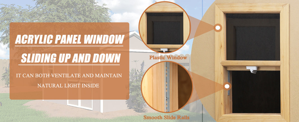 EcoSheds™ Wooden Outdoor Storage Shed 8x12ft with Metal Roof, Lockable Door and Vents