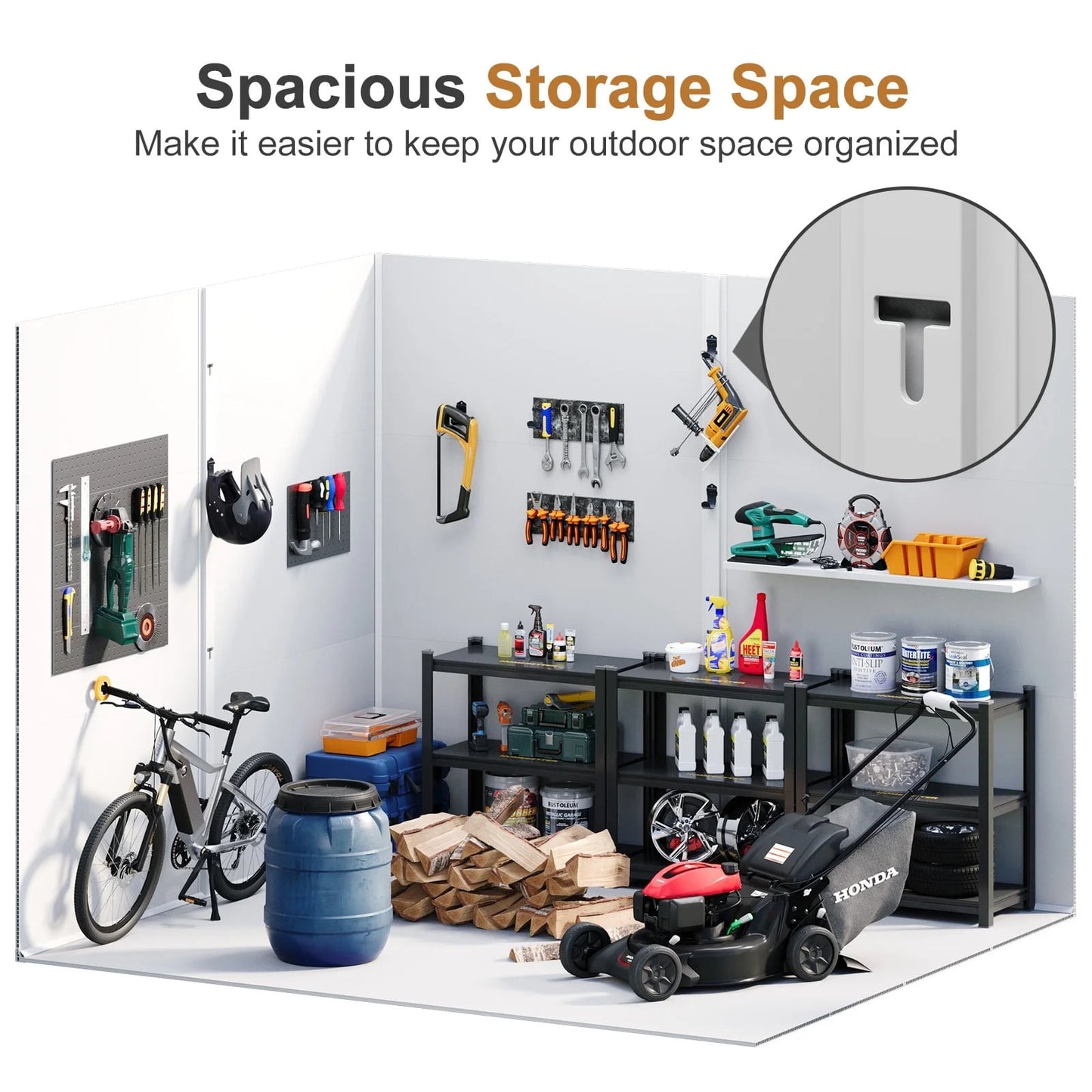 EcoSheds™ LARGE 8x6ft RESIN Outdoor Storage Shed