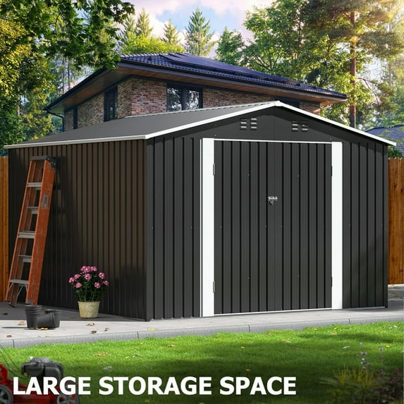 EcoSheds™ LARGE 6x8ft METAL Outdoor Storage Shed