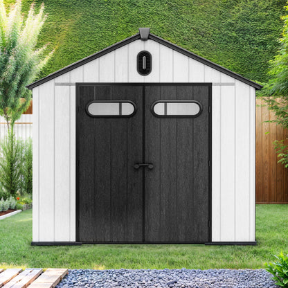 EcoSheds™ EXTRA LARGE Modern 8x8ft RESIN Outdoor Storage Shed