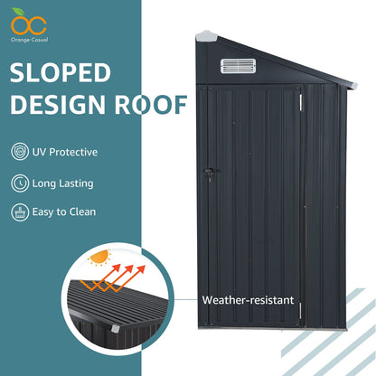 EcoSheds™ MEDIUM 6x4ft Black METAL Outdoor Storage Shed