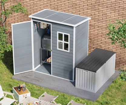 EcoSheds™ SMALL 5x3ft Dark Gray RESIN Outdoor Storage Shed