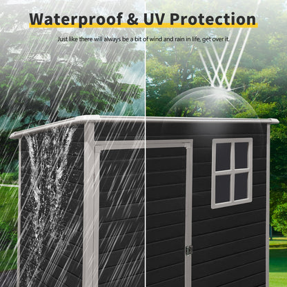 EcoSheds™ SMALL 5x3ft Black RESIN Outdoor Storage Shed