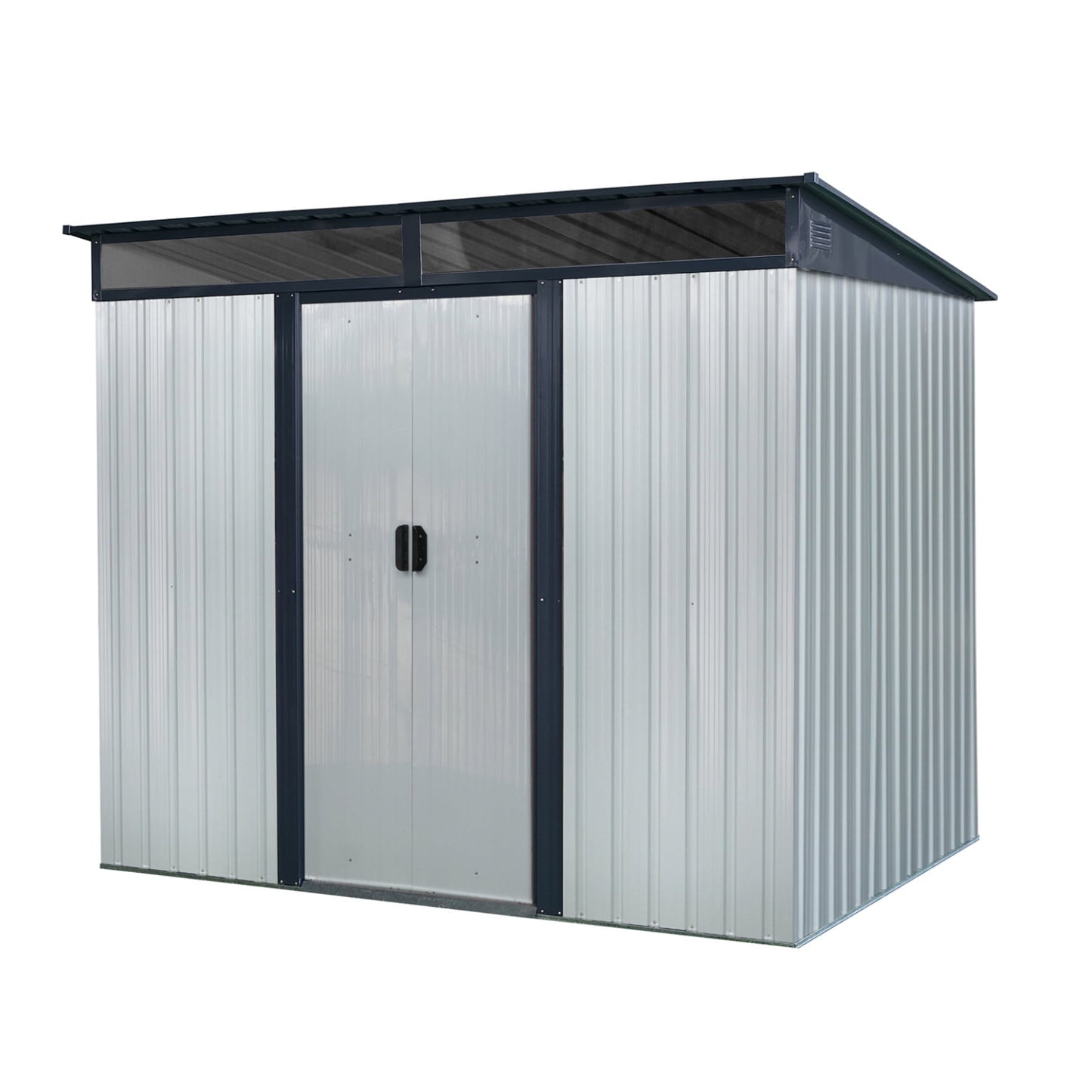 EcoSheds™ LARGE 6x8ft METAL Sliding Door Outdoor Storage Shed