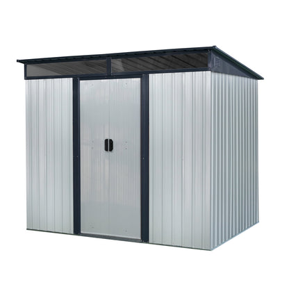 EcoSheds™ LARGE 6x8ft METAL Sliding Door Outdoor Storage Shed