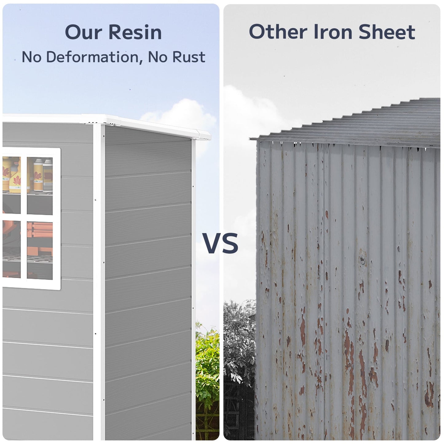 EcoSheds™ SMALL 5x3ft Gray RESIN Outdoor Storage Shed