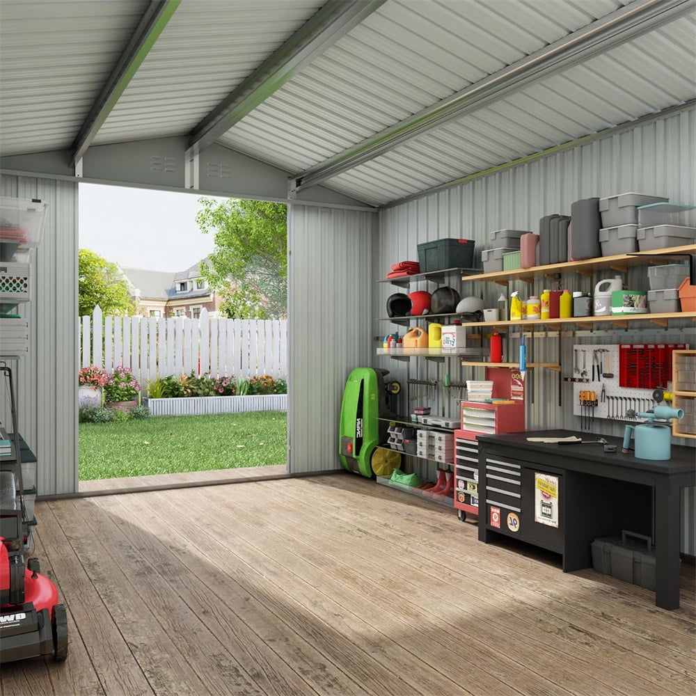 EcoSheds™ LARGE 6x8ft METAL Outdoor Storage Shed