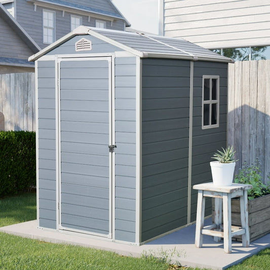 EcoSheds™ MEDIUM 4x6ft White RESIN Outdoor Storage Shed