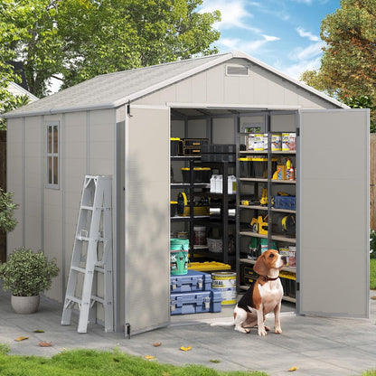 EcoSheds™ EXTRA LARGE Modern 8x10ft RESIN Outdoor Storage Shed