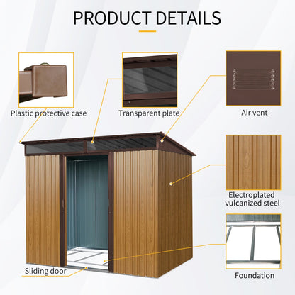 EcoSheds™ LARGE 6x8ft METAL Sliding Door Outdoor Storage Shed