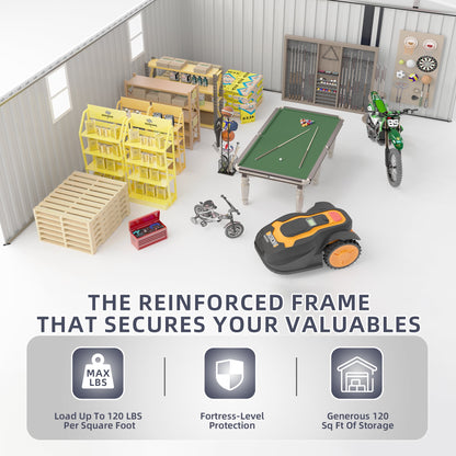 EcoSheds™ EXTRA LARGE Premium 10x12ft METAL Sliding Doors & Dual Sunlit Windows Outdoor Storage Sheds