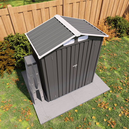 EcoSheds™ SMALL 5x3ft Black METAL Outdoor Storage Shed