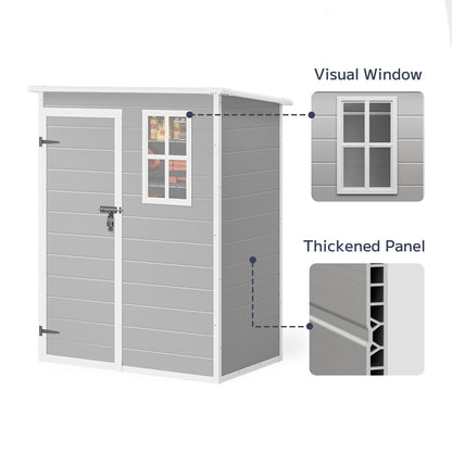 EcoSheds™ SMALL 5x3ft Gray RESIN Outdoor Storage Shed