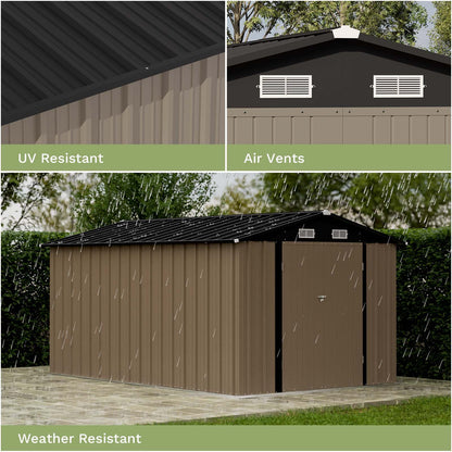 EcoSheds™ EXTRA LARGE 8x12ft METAL Outdoor Storage Sheds