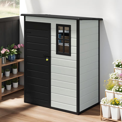 EcoSheds™ SMALL 5x3ft Black/Gray RESIN Outdoor Storage Shed