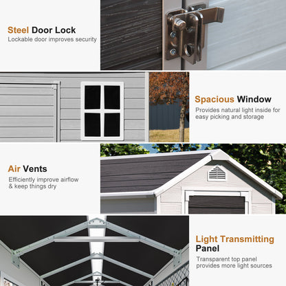 EcoSheds™ MEDIUM 4x6ft Gray/Black RESIN Outdoor Storage Shed