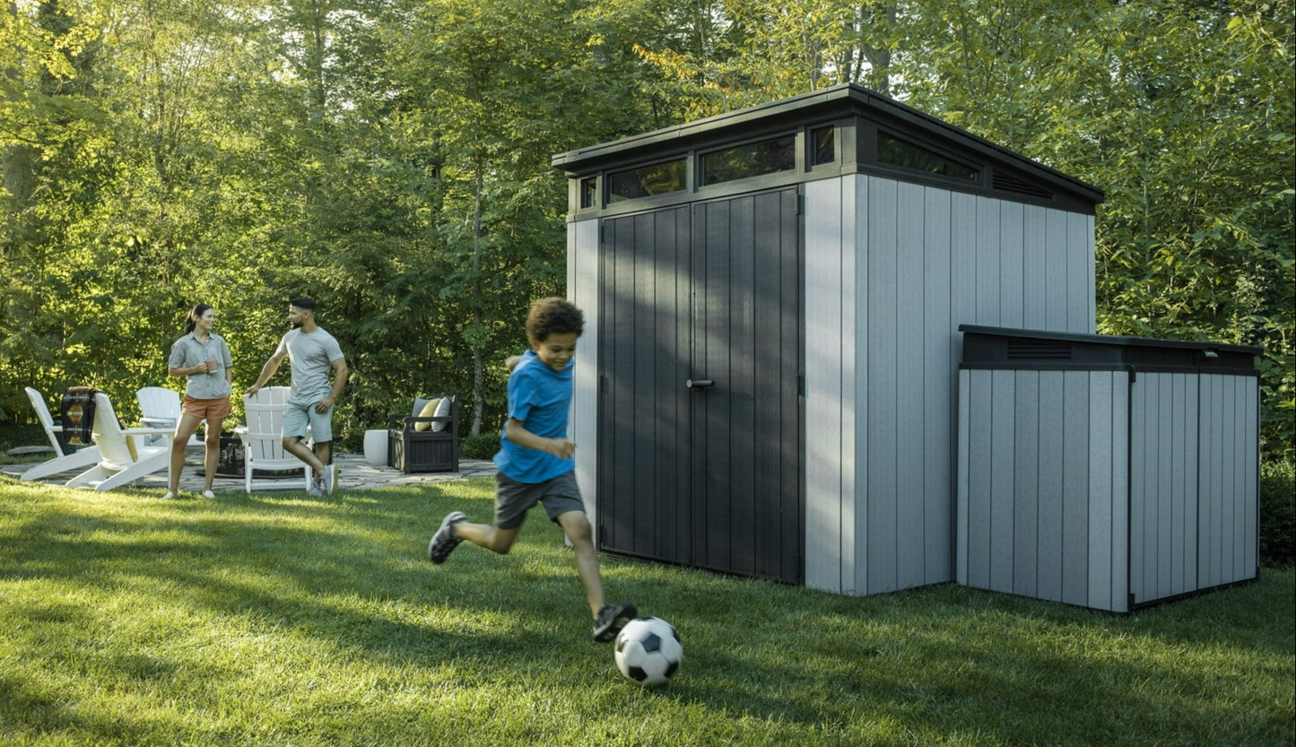 EcoSheds™ EXTRA LARGE Modern 7x7ft RESIN Outdoor Storage Shed