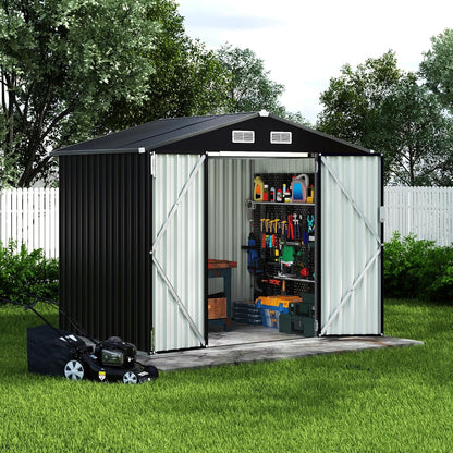 EcoSheds™ LARGE 6x8ft METAL Outdoor Storage Shed